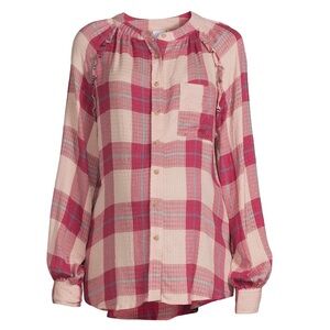 Women's Maternity Button Front Shirt with Long Sleeves